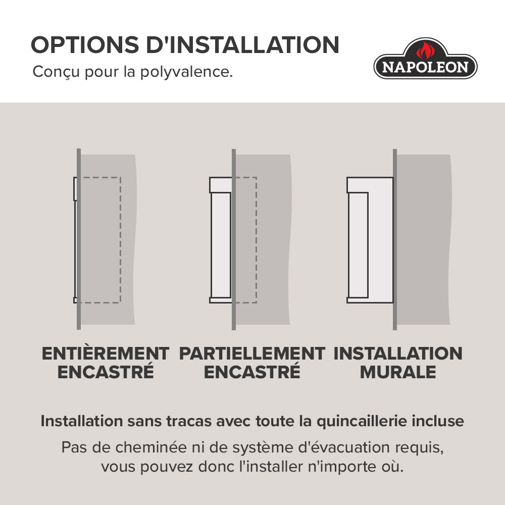Foyer électrique Napoleon Astound 50 FlexMount