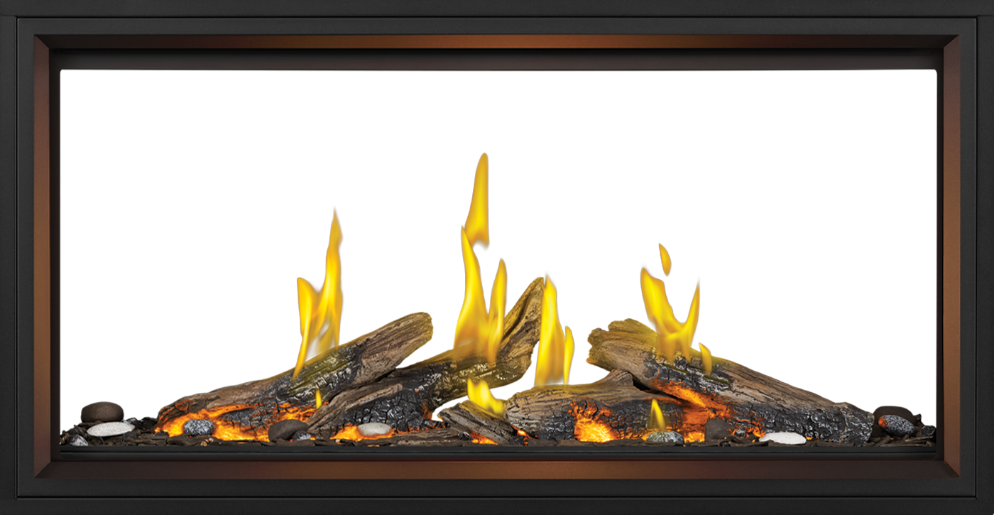 Foyer au gaz Napoleon Tall Linear Vector 50 See Through with Luminous Logs