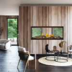 Foyer au gaz Napoleon Tall Linear Vector 50 See Through with Luminous Logs