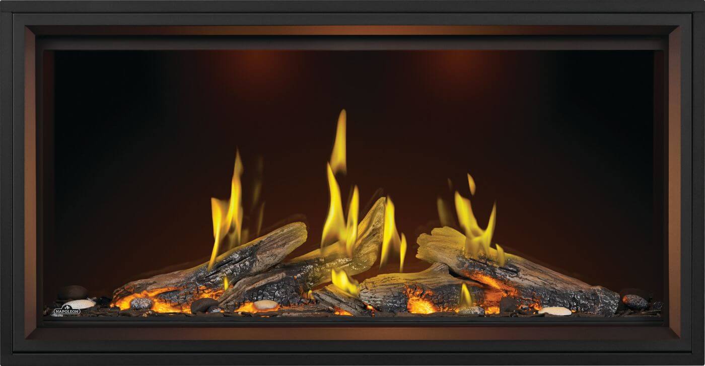 Foyer au gaz Napoleon Tall Linear Vector 50 with Luminous Logs