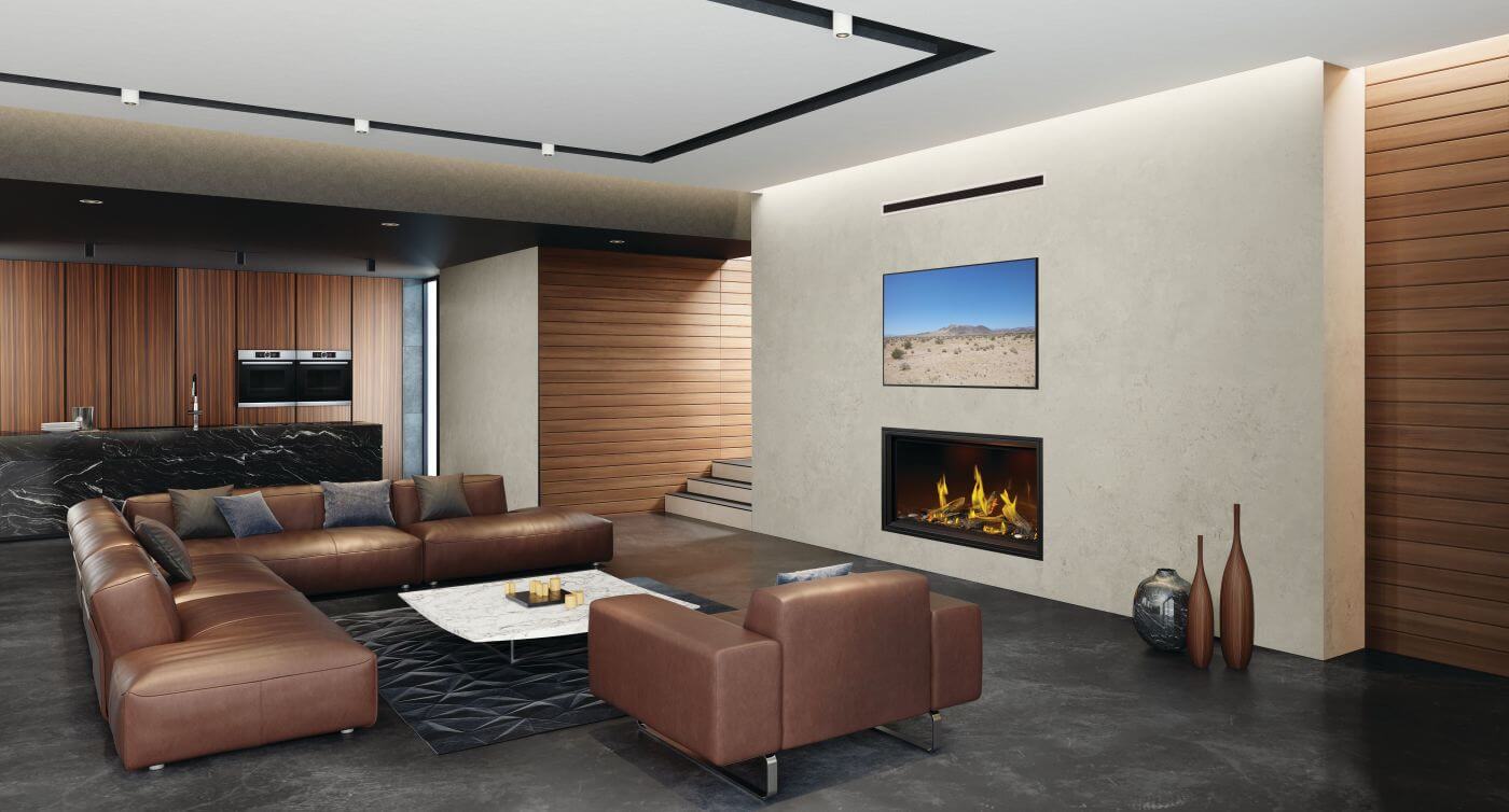 Foyer au gaz Napoleon Tall Linear Vector 50 with Luminous Logs