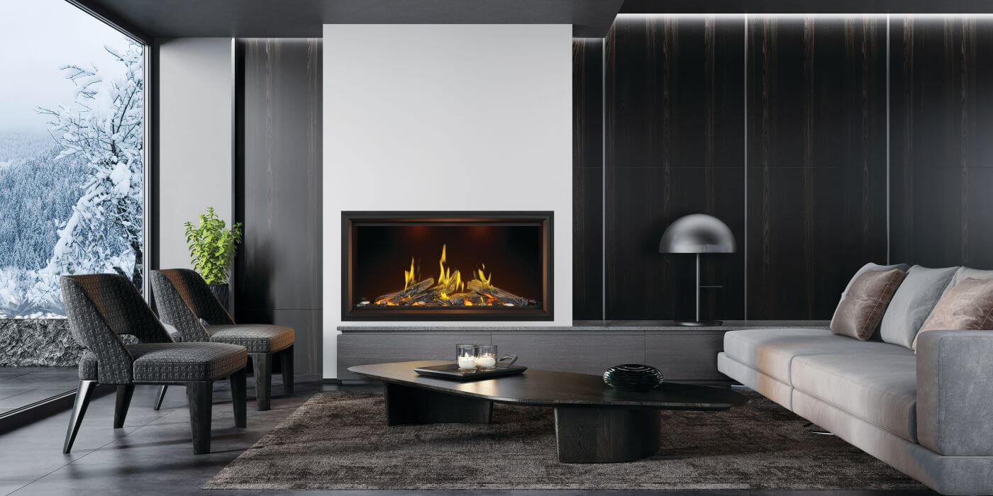 Foyer au gaz Napoleon Tall Linear Vector 50 with Luminous Logs