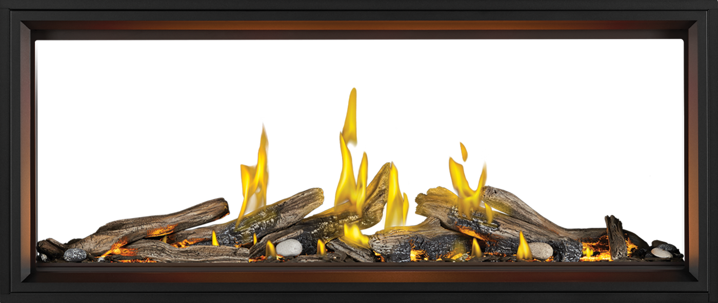 Foyer au gaz Napoleon Tall Linear Vector 62 See Through with Luminous Logs