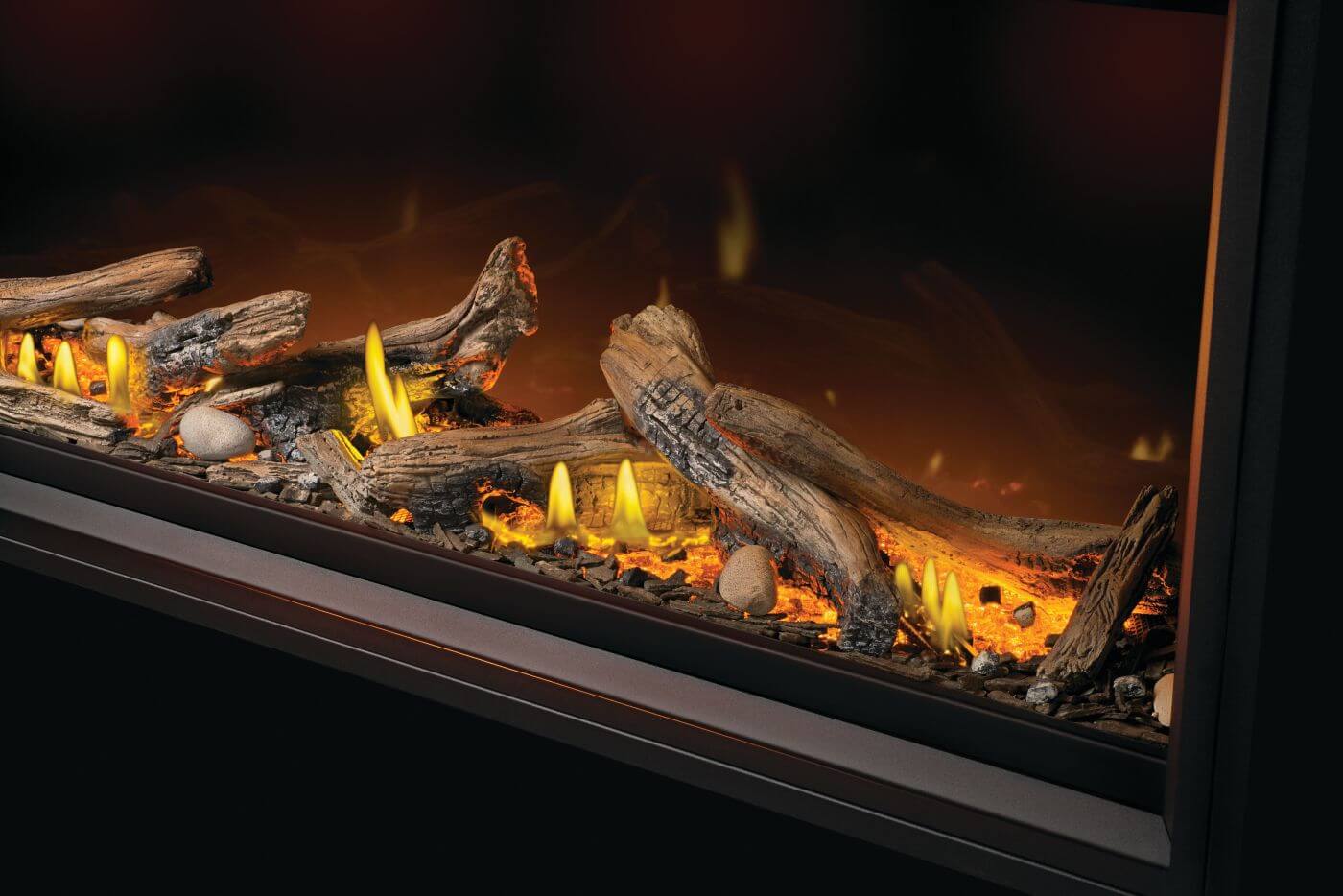 Foyer au gaz Napoleon Tall Linear Vector 62 with Luminous Logs