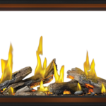 Foyer au gaz Napoleon Tall Linear Vector 74 See Through with Luminous Logs
