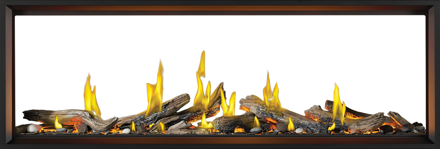 Foyer au gaz Napoleon Tall Linear Vector 74 See Through with Luminous Logs